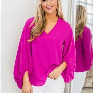 Pink Lily Magenta Blouse